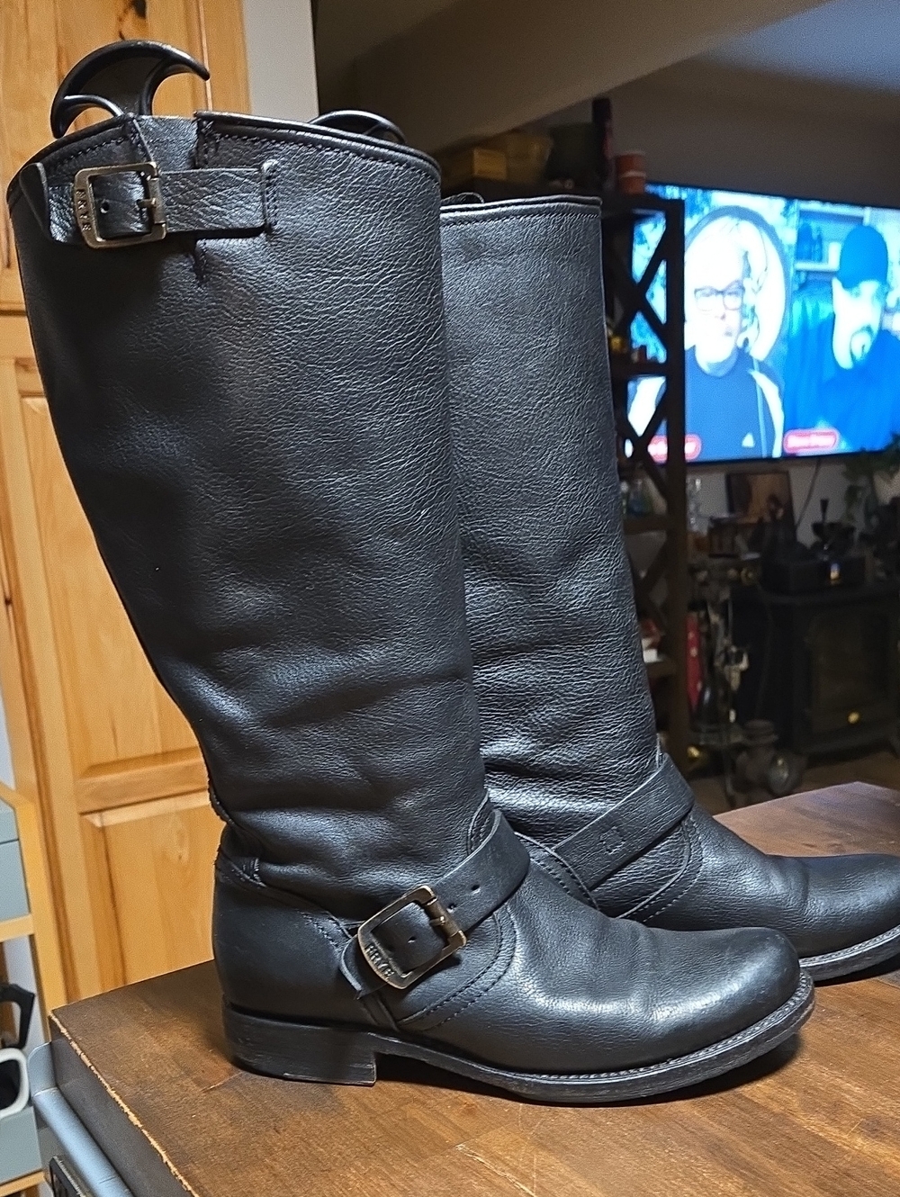 Frye Black 12R Engineer Boots Size 8 Supple And Soft Leather